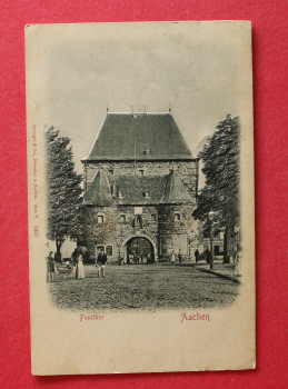 Postcard embossed PC Aachen 1904 Pontthor Gate Town architecture NRW